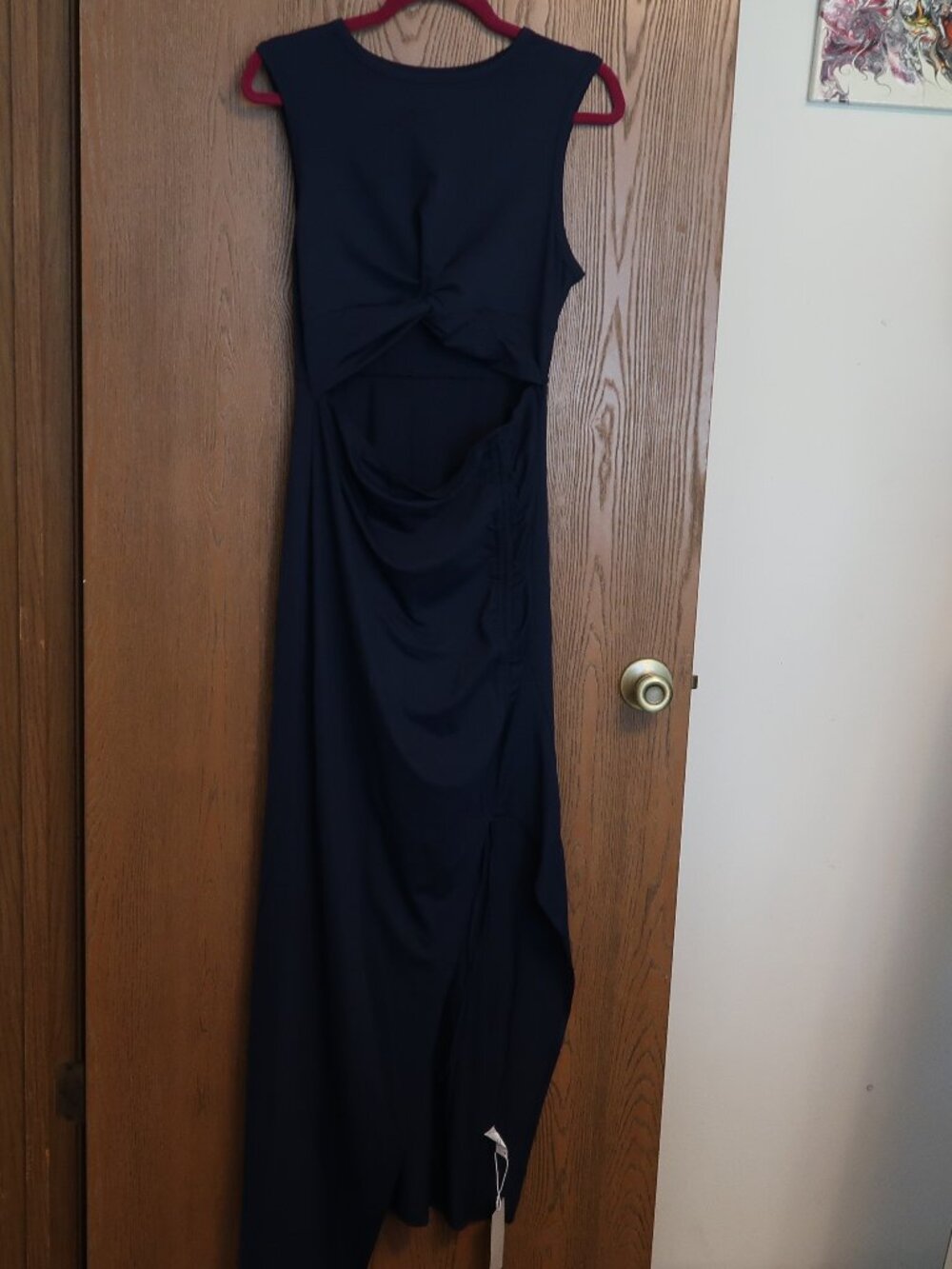 Halara cutout ruched dress navy blue NWT